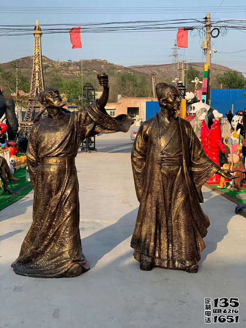 景區玻璃鋼仿銅古代詩人李白,杜甫雕塑 景區玻璃鋼仿銅古代詩人李白,杜甫雕塑