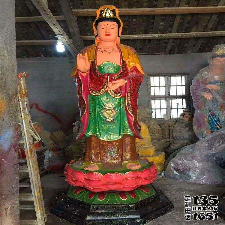 景區玻璃鋼彩繪神佛供奉西方三圣雕塑 景區玻璃鋼彩繪神佛供奉西方三圣雕塑