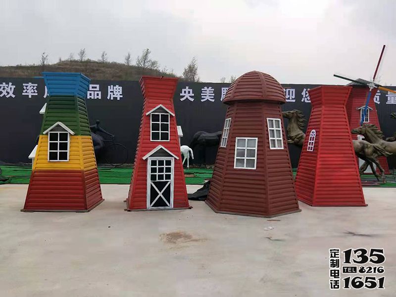 兒童游樂場彩三色玻璃鋼風(fēng)車雕塑 兒童游樂場彩三色玻璃鋼風(fēng)車雕塑