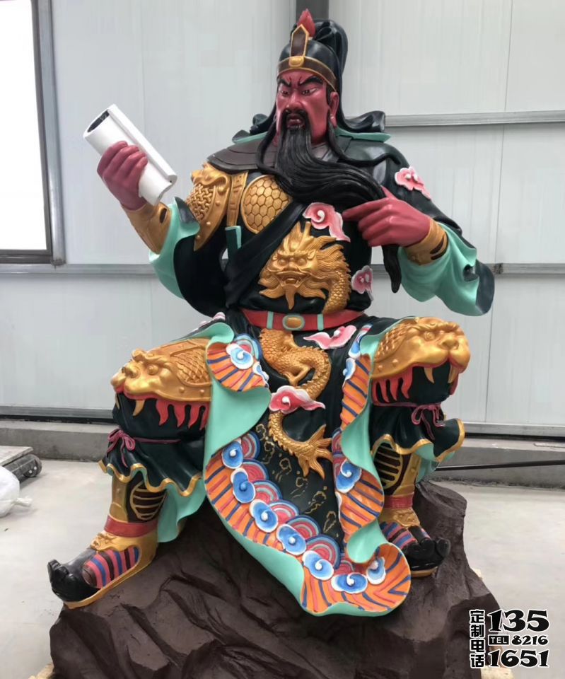 景點(diǎn)大型玻璃鋼彩繪看書的關(guān)公雕塑 景點(diǎn)大型玻璃鋼彩繪看書的關(guān)公雕塑